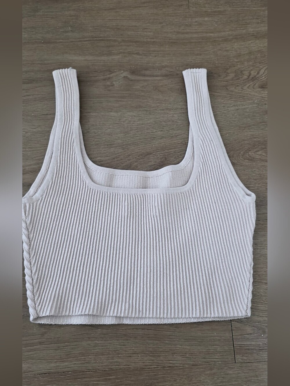 Babaton Ribbed Scoop Crop Tank — Dusty Blush